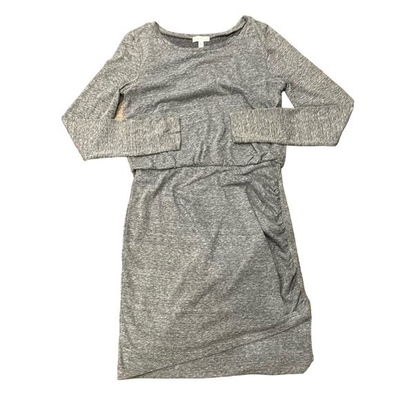 Leith Anthropologie Women's Blouson Bodycon Ruched Dress Heather Gray Size M - Picture 2 of 9